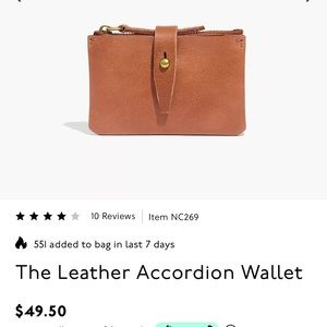 Madewell The Leather Accordion Wallet